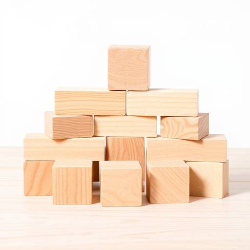 Image of a wooden building block set